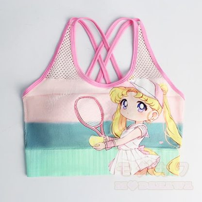 Anime Tennis Girl Mesh Sports Top Shorts Matching Outfit - image 3