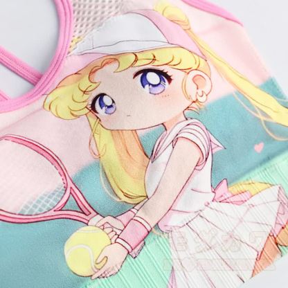 Anime Tennis Girl Mesh Sports Top Shorts Matching Outfit - image 4