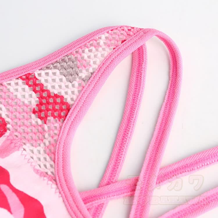 Pink Camo Graphic Cross Back Sports Top Shorts Matching Outfit - image 3