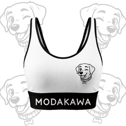 Happy Puppy Graphic Crop Tank Sport Top Shorts Bikini Modakawa Matching Outfit - White Top - 5XL - image 6