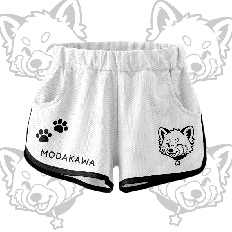 Wink Puppy Graphic Crop Tank Sport Top Shorts Bikini Modakawa Matching Outfit - White Shorts - 5XL - image 11