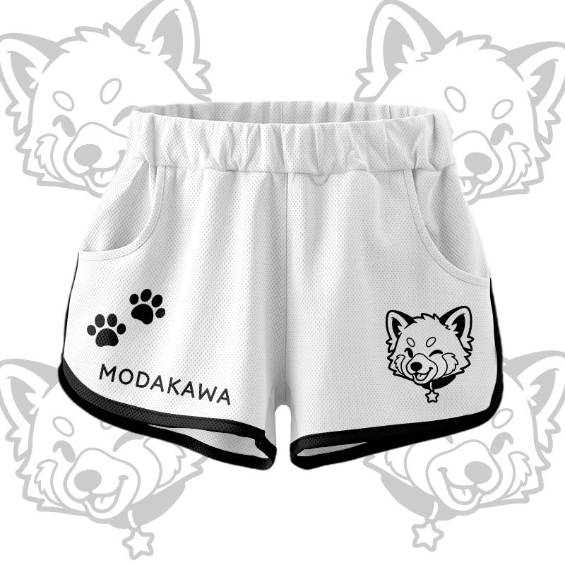 Wink Puppy Graphic Crop Tank Sport Top Shorts Bikini Modakawa Matching Outfit - White Shorts - 5XL - image 11