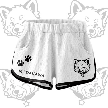 Wink Puppy Graphic Crop Tank Sport Top Shorts Bikini Modakawa Matching Outfit - White Shorts - 5XL - image 11