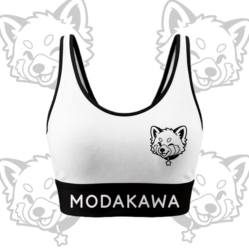 Wink Puppy Graphic Crop Tank Sport Top Shorts Bikini Modakawa Matching Outfit - White Top - 5XL - image 6