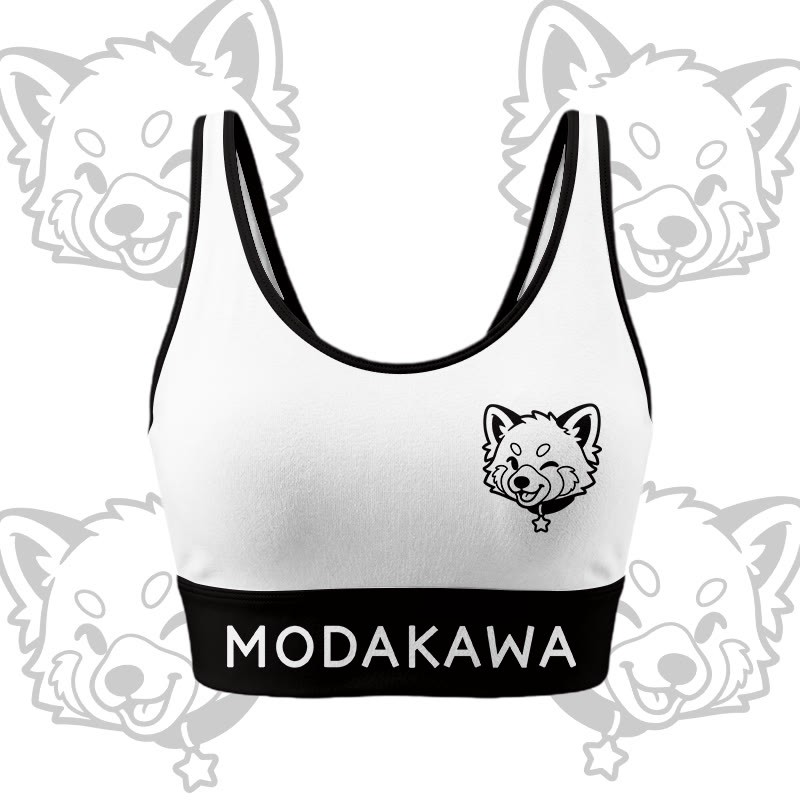 Wink Puppy Graphic Crop Tank Sport Top Shorts Bikini Modakawa Matching Outfit - White Top - 5XL - image 6