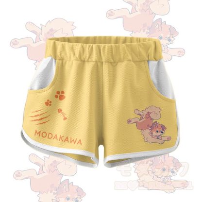MODAKAWA X popipeko Cute Puppy Graphic Crop Tank Sport Top Shorts Bikini Matching Outfit - Yellow Shorts - 5XL - image 8