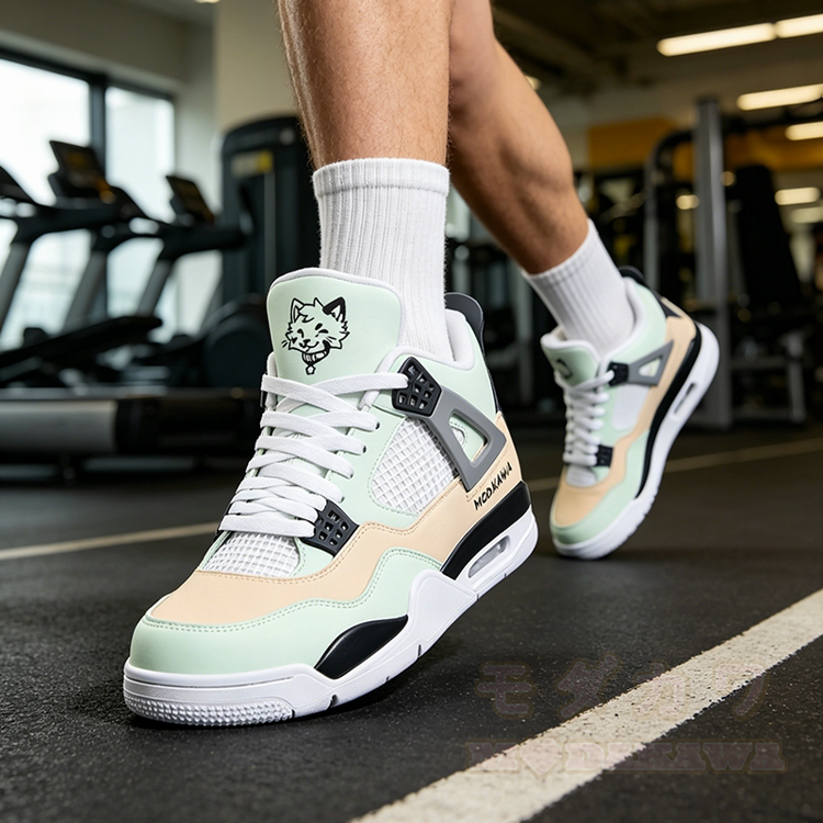 Tongue Out Kitty Graphic Modakawa Lace Up Sports Air Cushion Shoes - image 1