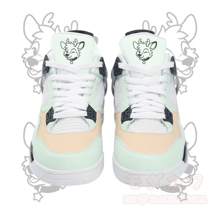 Deer Graphic Modakawa Lace Up Sports Air Cushion Shoes - Green - 48 - image 7