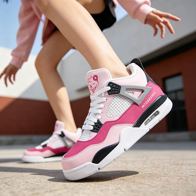 Tongue Out Bear Graphic Modakawa Lace Up Sports Air Cushion Shoes - image 1