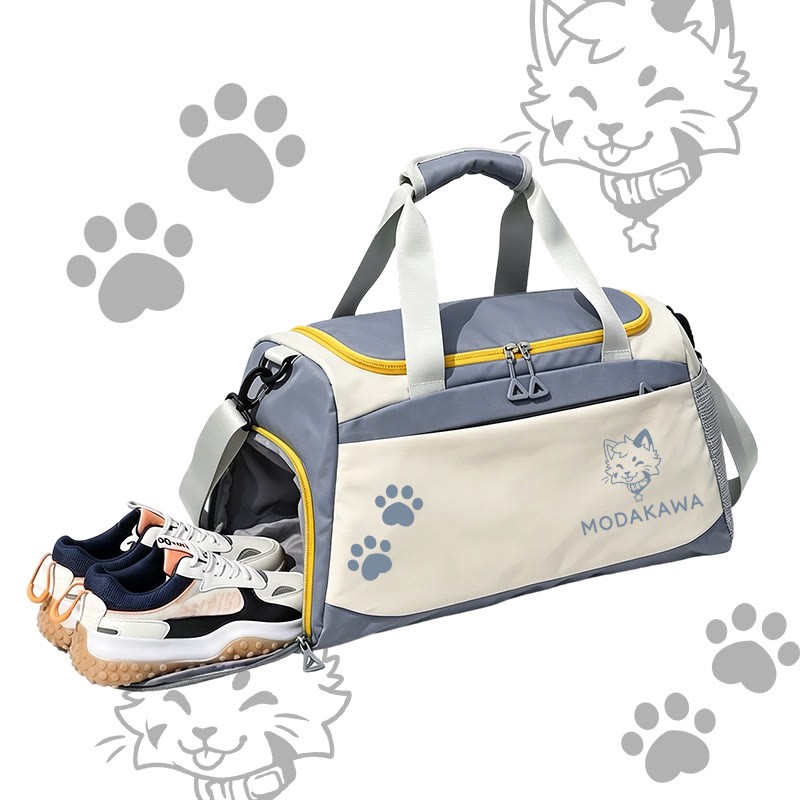 MODAKAWA X popipeko Kitty Graphic Large Capacity Sports Gym Duffel Bag - Blue - 55*28*26 cm - image 3