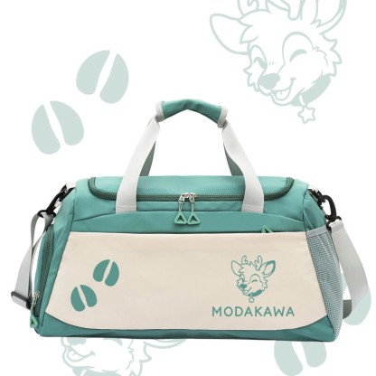 MODAKAWA X popipeko Deer Graphic Large Capacity Sports Gym Duffel Bag - Green - 55*28*26 cm - image 3