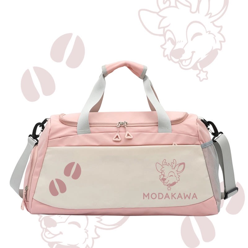 MODAKAWA X popipeko Deer Graphic Large Capacity Sports Gym Duffel Bag - Pink - 55*28*26 cm - image 2