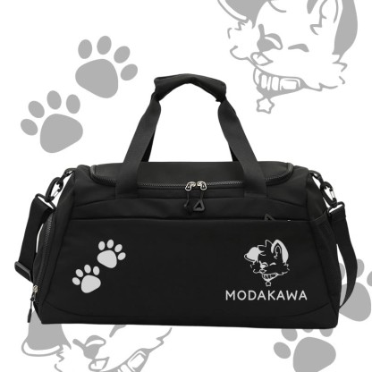 MODAKAWA X popipeko Puppy Graphic Large Capacity Sports Gym Duffel Bag - Black - 55*28*26 cm - image 2