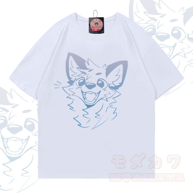MODAKAWA X atka Fox Graphic 100% Cotton T-shirt - White - 5XL - image 2