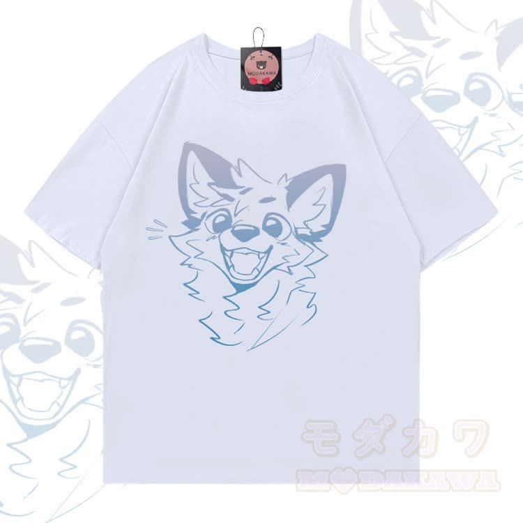 MODAKAWA X atka Fox Graphic 100% Cotton T-shirt - White - 5XL - image 2