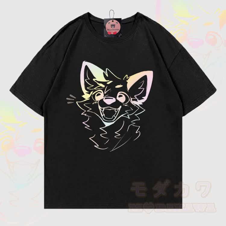 MODAKAWA X atka Fox Graphic 100% Cotton T-shirt - Black - 5XL - image 1