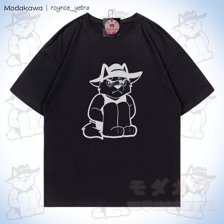 MODAKAWA X roynce_yetra Grumpy Cat Graphic 100% Cotton T-shirt - Black - 5XL - image 2