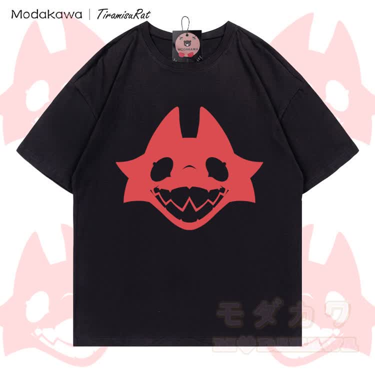 MODAKAWA X TiramisuRat Rat Face Graphic 100% Cotton T-shirt - Black - 5XL - image 2