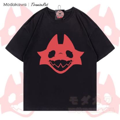 MODAKAWA X TiramisuRat Rat Face Graphic 100% Cotton T-shirt - Black - 5XL - image 2