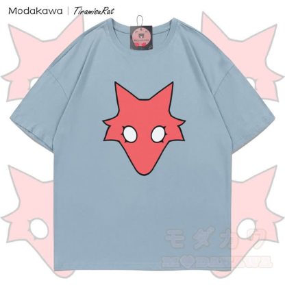 MODAKAWA X TiramisuRat Rat Graphic 100% Cotton T-shirt - Light Grey Blue - 5XL - image 1