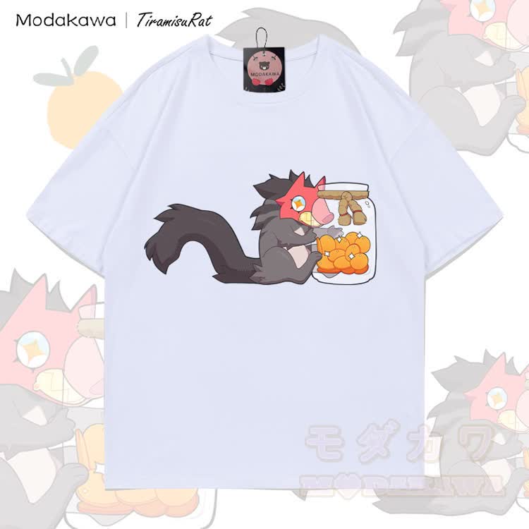 MODAKAWA X TiramisuRat Rat Snack Graphic 100% Cotton T-shirt - White - 5XL - image 2
