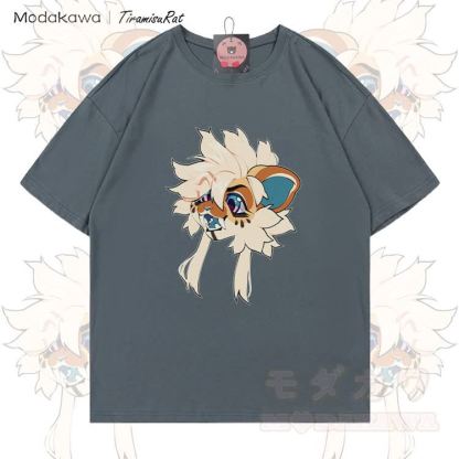 MODAKAWA X TiramisuRat Fluffy Rat Graphic 100% Cotton T-shirt - Grey - 5XL - image 1