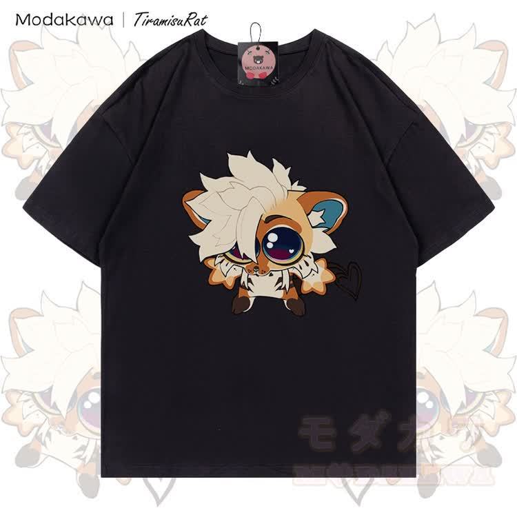 MODAKAWA X TiramisuRat Cute Rat Graphic 100% Cotton T-shirt - Black - 5XL - image 1