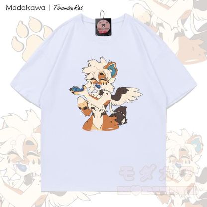 MODAKAWA X TiramisuRat Winged Rat Graphic 100% Cotton T-shirt - White - 5XL - image 2