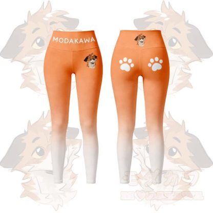 MODAKAWA X atka Fox Graphic Gradient Sports Bra Top Leggings Matching Outfit - Orange Leggings - 5XL - image 6