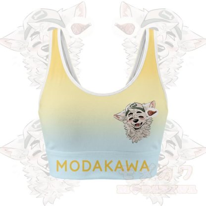 MODAKAWA X atka Fox Wants Meat Graphic Gradient Sports Bra Top Leggings Matching Outfit - Yellow Top - 5XL - image 2