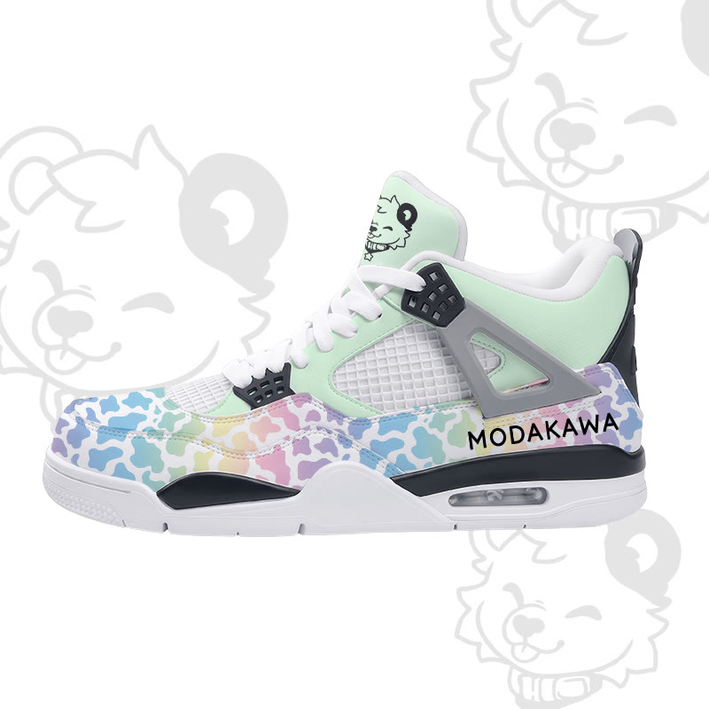 MODAKAWA X popipeko Bear Gradient Camo Graphic Lace Up Sports Air Cushion Shoes - Green - 48 - image 2
