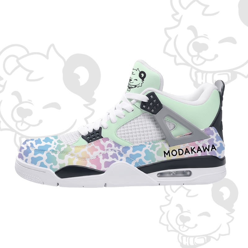 MODAKAWA X popipeko Bear Gradient Camo Graphic Lace Up Sports Air Cushion Shoes - Green - 48 - image 2