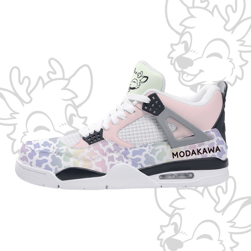 MODAKAWA X popipeko Deer Camo Graphic Lace Up Sports Air Cushion Shoes - Pink - 48 - image 4
