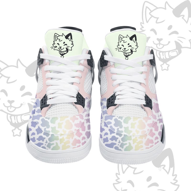 MODAKAWA X popipeko Kitty Gradient Camo Graphic Lace Up Sports Air Cushion Shoes - image 6