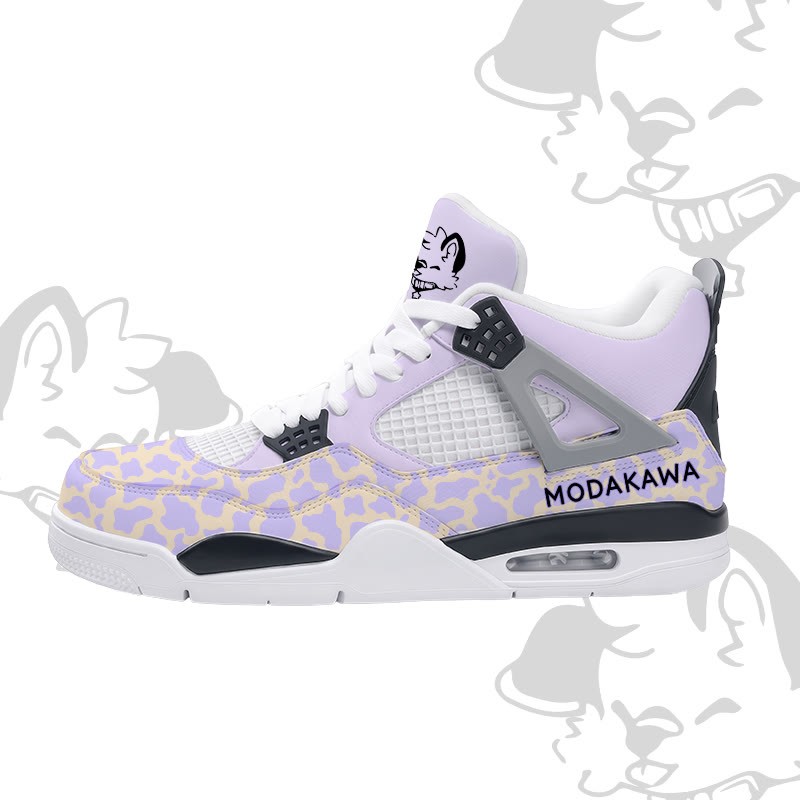 MODAKAWA X popipeko Puppy Camo Graphic Lace Up Sports Air Cushion Shoes - Purple - 48 - image 2