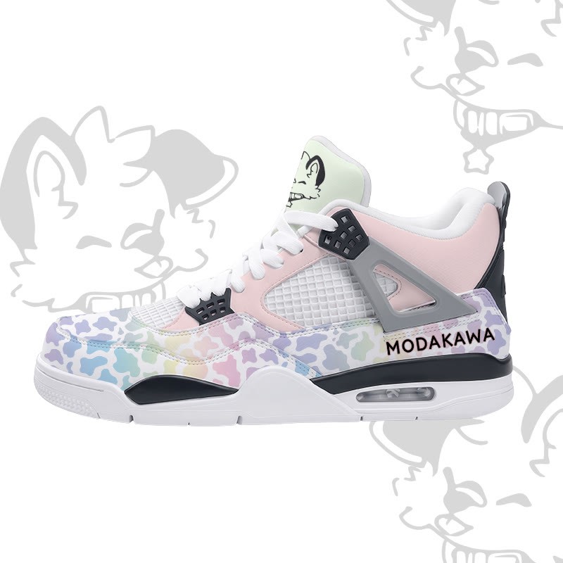 MODAKAWA X popipeko Puppy Camo Graphic Lace Up Sports Air Cushion Shoes - Pink - 48 - image 4
