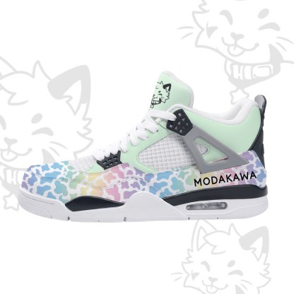 MODAKAWA X popipeko Kitty Gradient Camo Graphic Lace Up Sports Air Cushion Shoes - Green - 48 - image 3