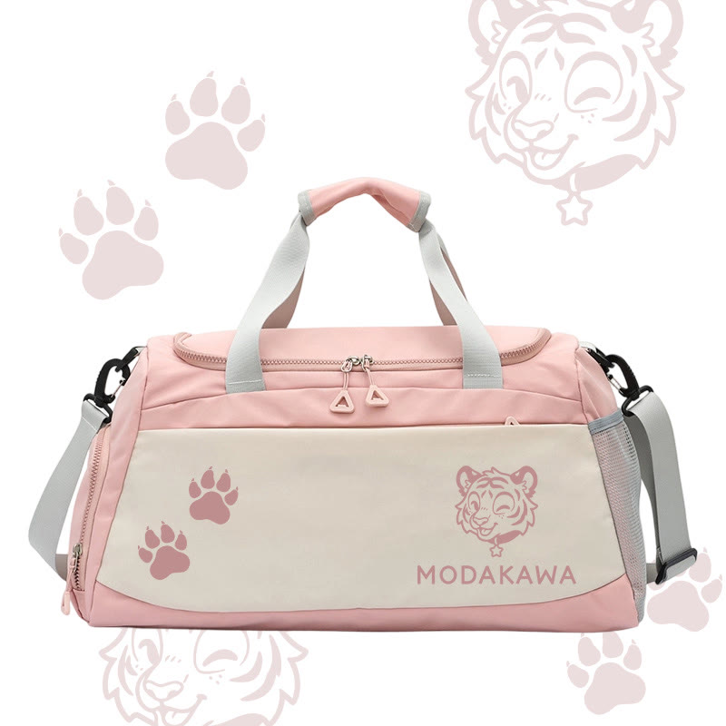 Tiger Graphic Modakawa Large Capacity Sports Gym Duffel Bag - Pink - 55*28*26 cm - image 4