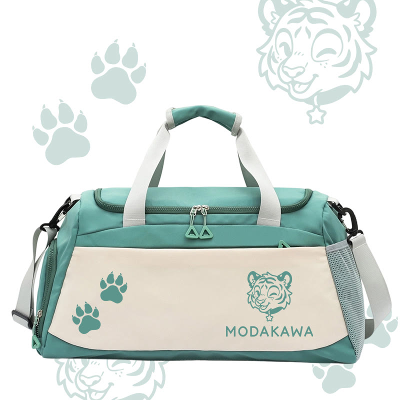 Tiger Graphic Modakawa Large Capacity Sports Gym Duffel Bag - Green - 55*28*26 cm - image 5