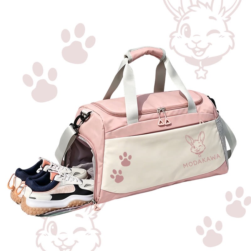 Bunny Graphic Modakawa Large Capacity Sports Gym Duffel Bag - Pink - 55*28*26 cm - image 2