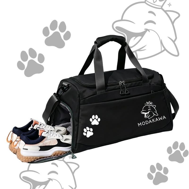 Dolphin Graphic Modakawa Large Capacity Sports Gym Duffel Bag - Black - 55*28*26 cm - image 2