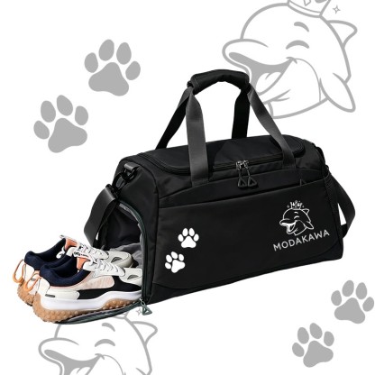 Dolphin Graphic Modakawa Large Capacity Sports Gym Duffel Bag - Black - 55*28*26 cm - image 2