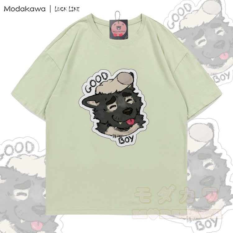 MODAKAWA X LUCK LIKE GOOD BOY Porto Graphic 100% Cotton T-shirt - Green - 5XL - image 1
