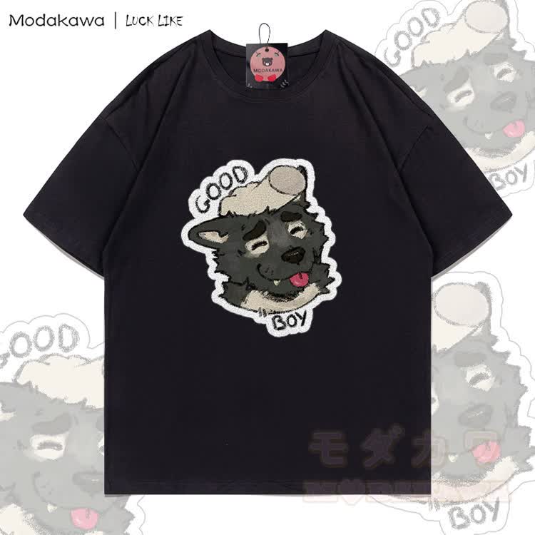 MODAKAWA X LUCK LIKE GOOD BOY Porto Graphic 100% Cotton T-shirt - Black - 5XL - image 3