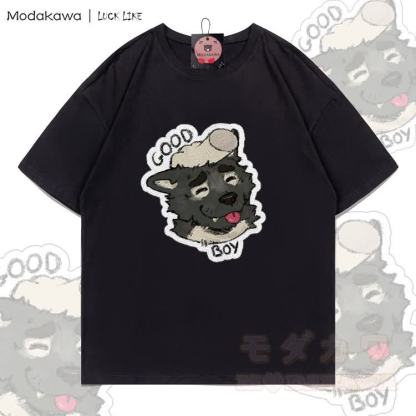 MODAKAWA X LUCK LIKE GOOD BOY Porto Graphic 100% Cotton T-shirt - Black - 5XL - image 3