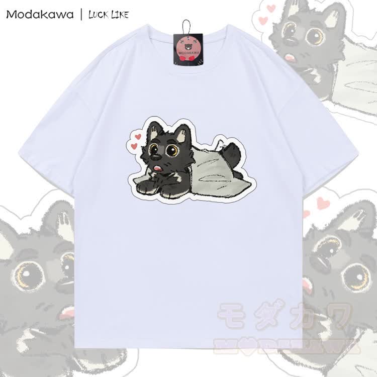 MODAKAWA X LUCK LIKE Cute Porto Graphic 100% Cotton T-shirt - White - 5XL - image 3