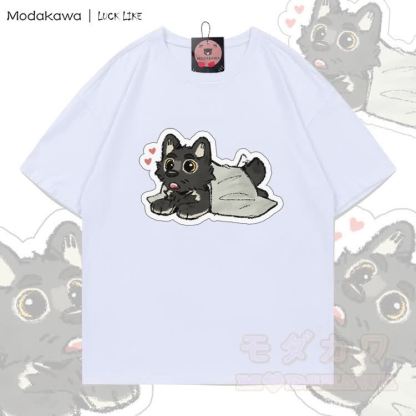MODAKAWA X LUCK LIKE Cute Porto Graphic 100% Cotton T-shirt - White - 5XL - image 3