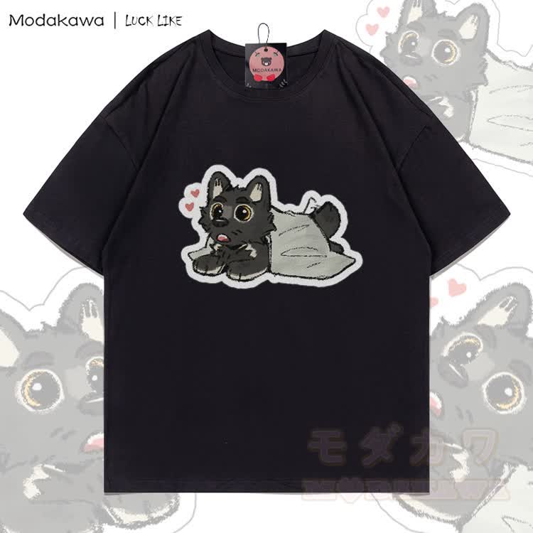 MODAKAWA X LUCK LIKE Cute Porto Graphic 100% Cotton T-shirt - Black - 5XL - image 2