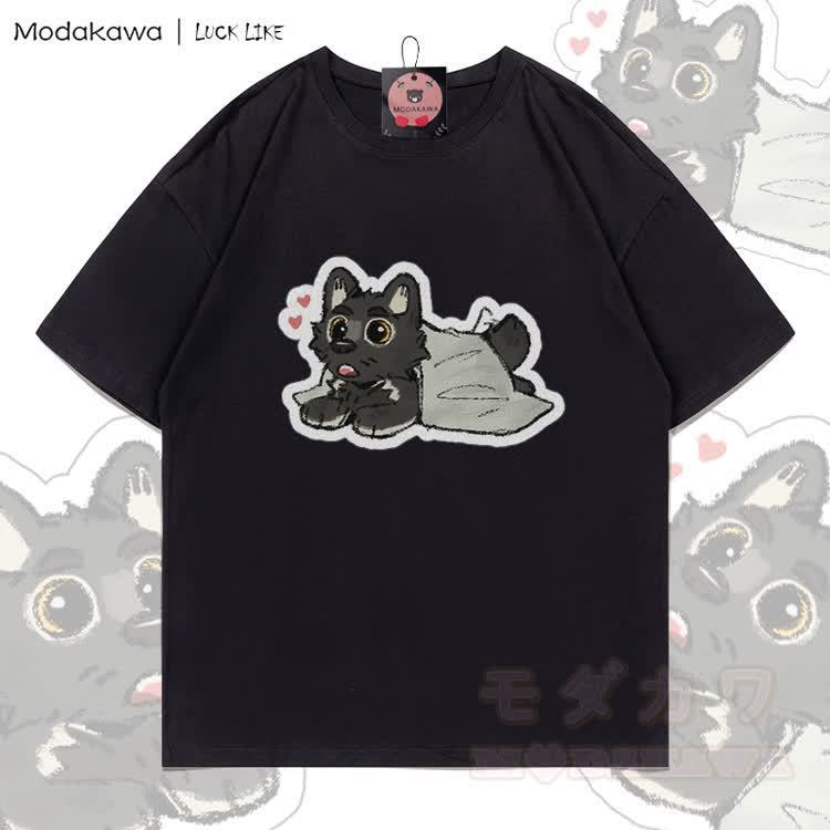 MODAKAWA X LUCK LIKE Cute Porto Graphic 100% Cotton T-shirt - Black - 5XL - image 2