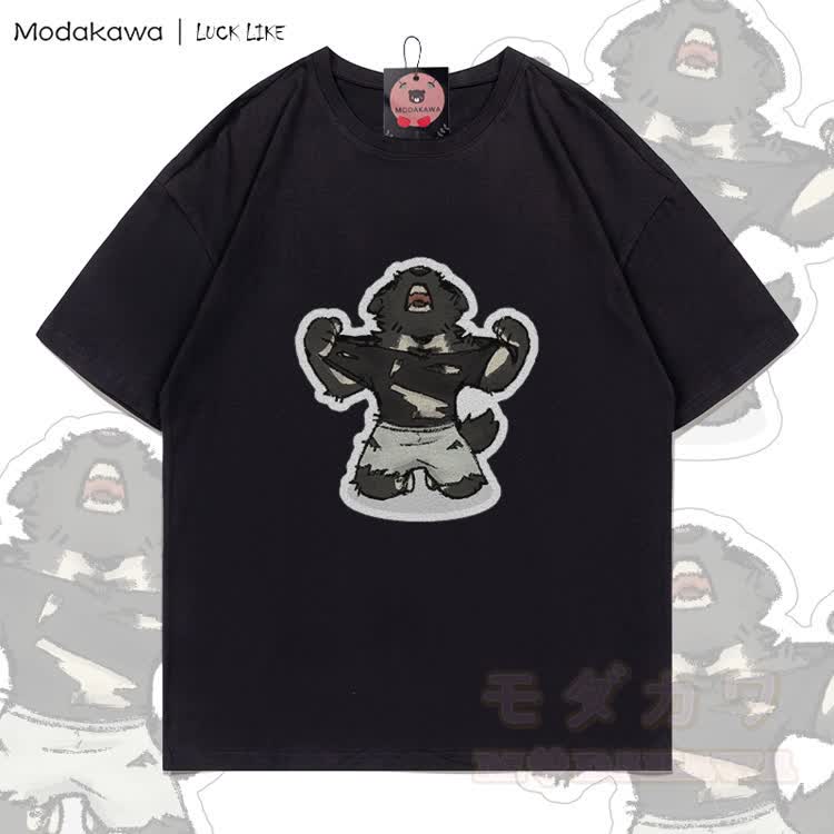 MODAKAWA X LUCK LIKE Tearing Clothes Porto Graphic 100% Cotton T-shirt - Black - 5XL - image 2
